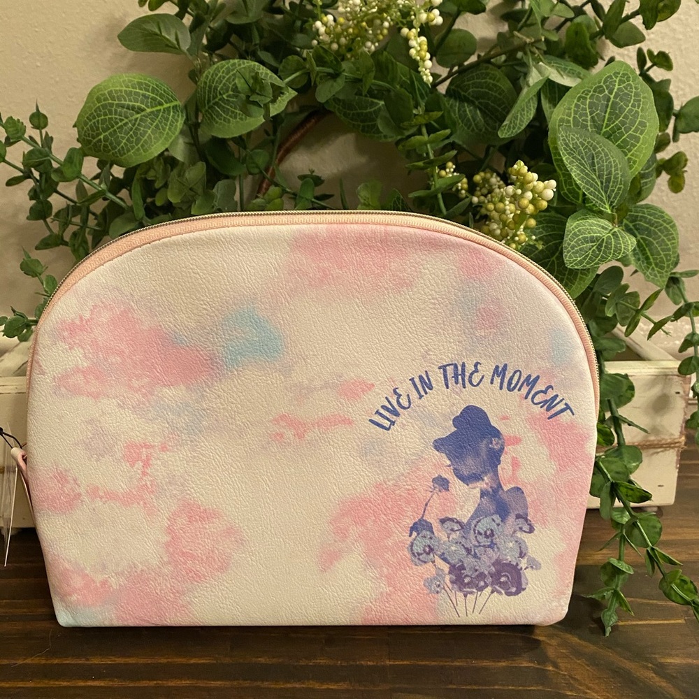 NWT Disney Cinderella Live in the Moment Zip Make-up Cosmetic Case Toiletry Bag